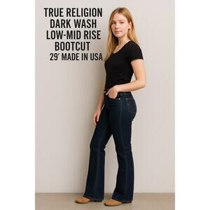 True‎ Religion Jeans Women 29 Dark Wash Bootcut Low Mid Rise bootcut y2k western
